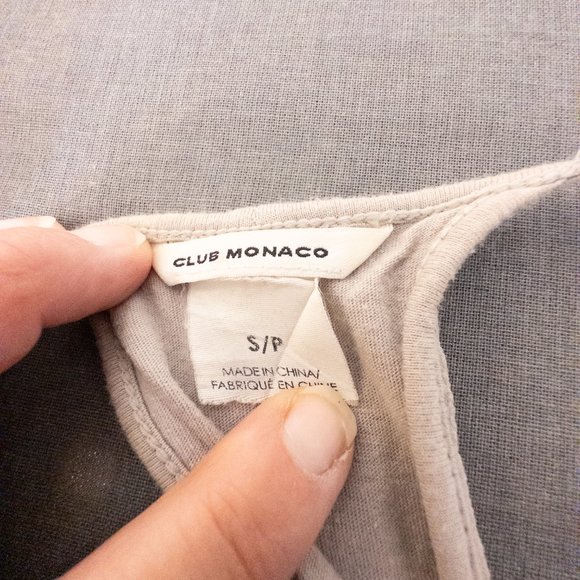 Club Monaco Womens Size Small Top Grey Silk Tiered Ruffle Racerback Sleeveless - Picture 8 of 10